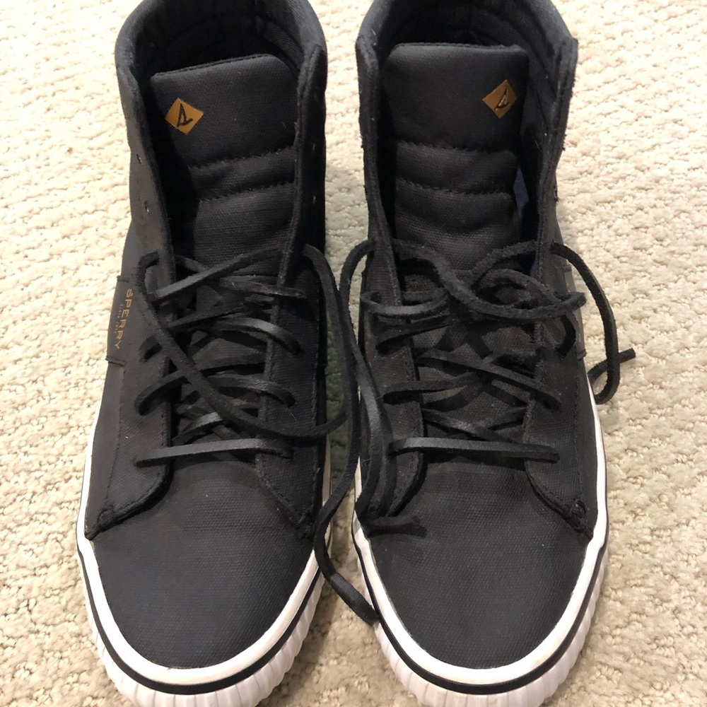 Sperry black high tops size 8